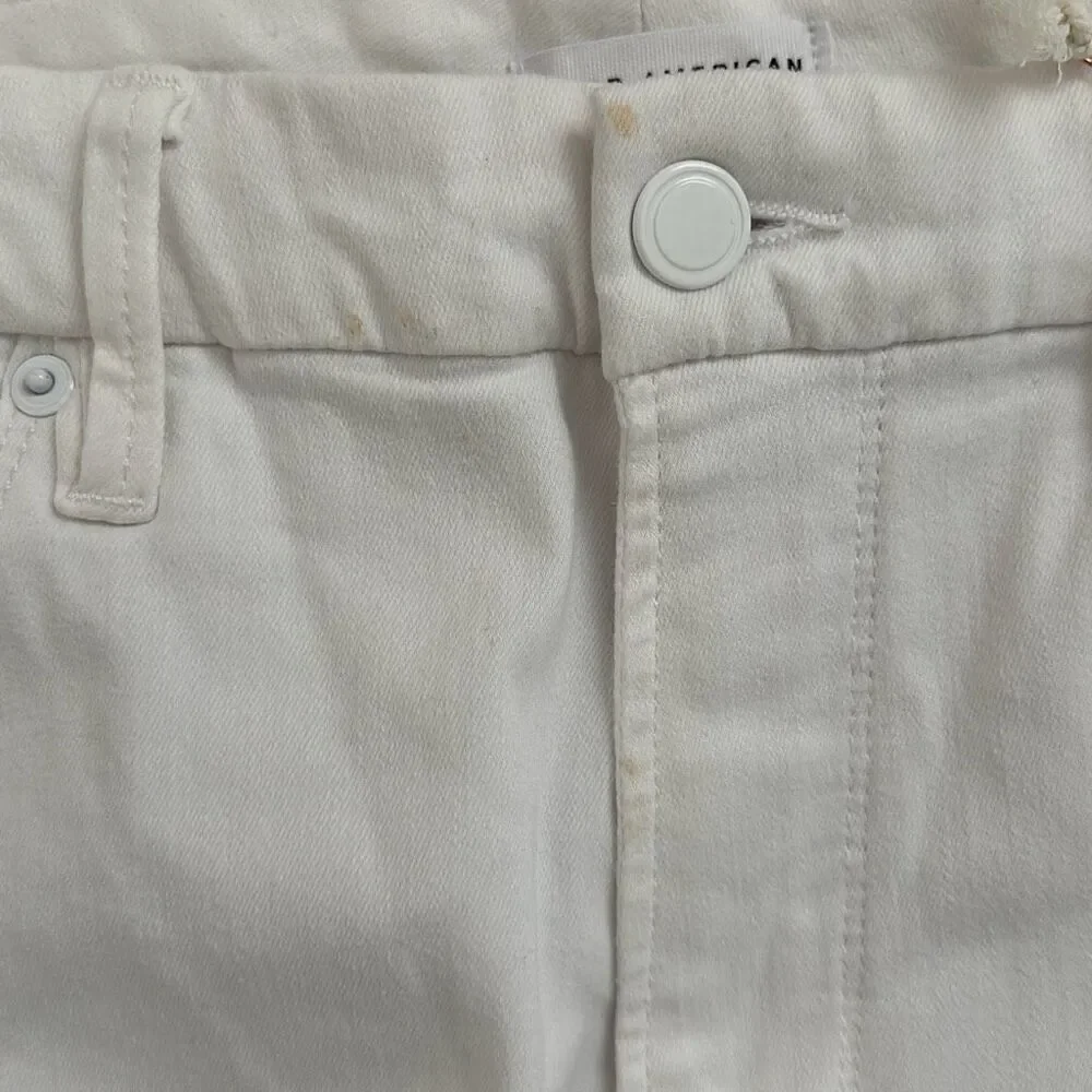 Good American Good Waist Crop Distressed Jeans White Size 12/31 - Picture 4 of 8